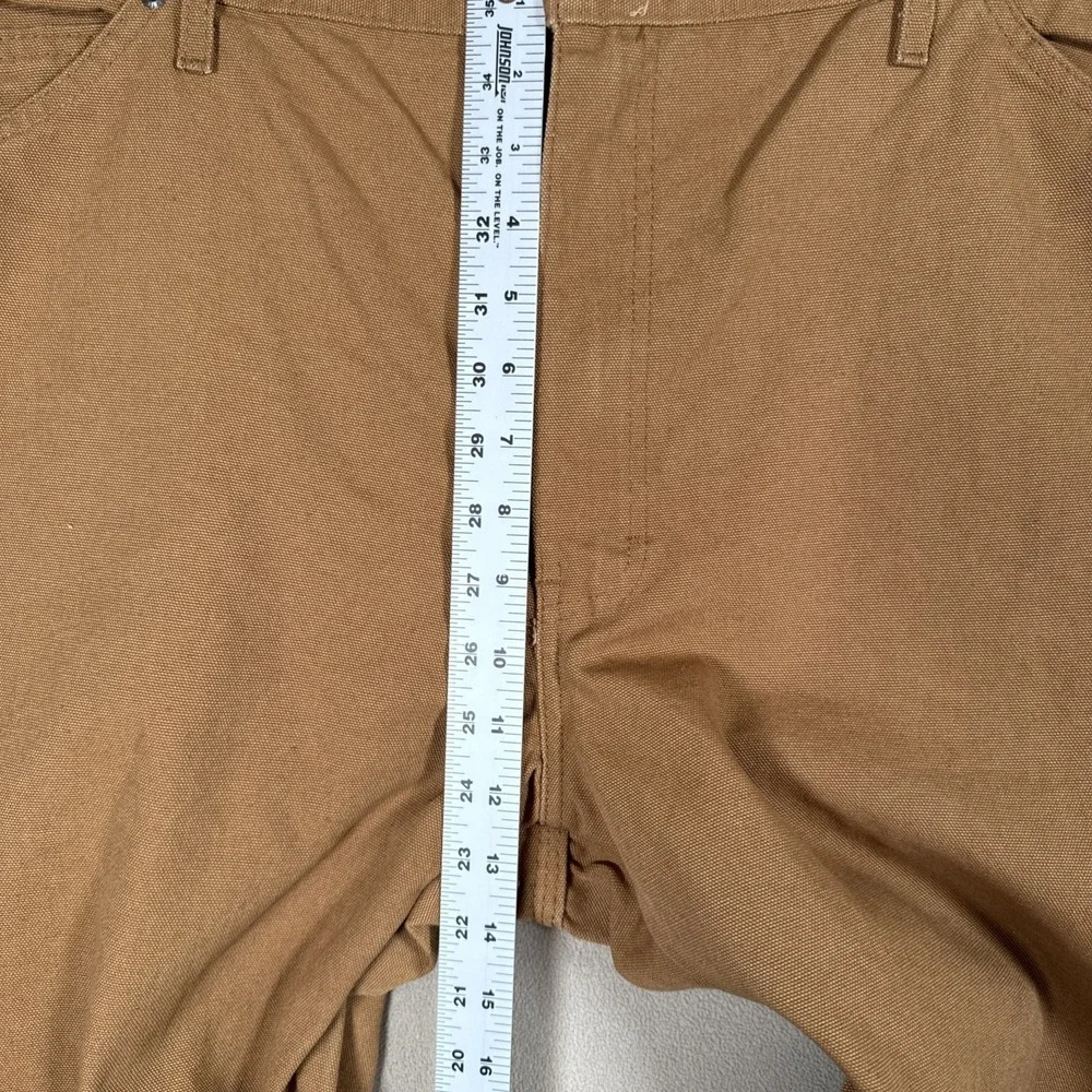 Dickies Carpenter Relaxed Straight Pants Mens 40x32 Rinsed Brown Duck Work Chore
